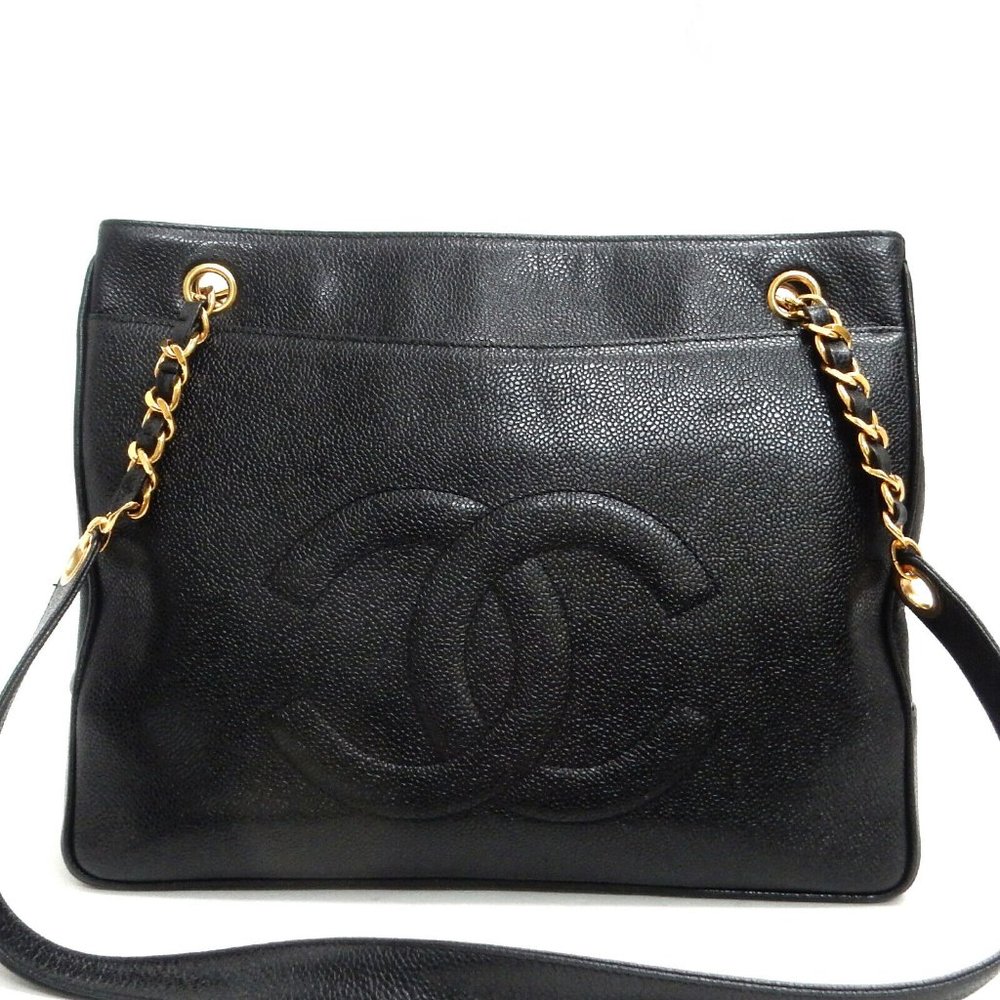 Chanel Black Leather Shoulder or Tote Bag - Picture 8 of 11